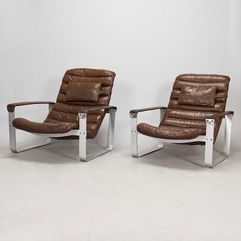 Ilmari Lappalainen, a pair of 1960s 'Pulkka', easy chairs for Asko.