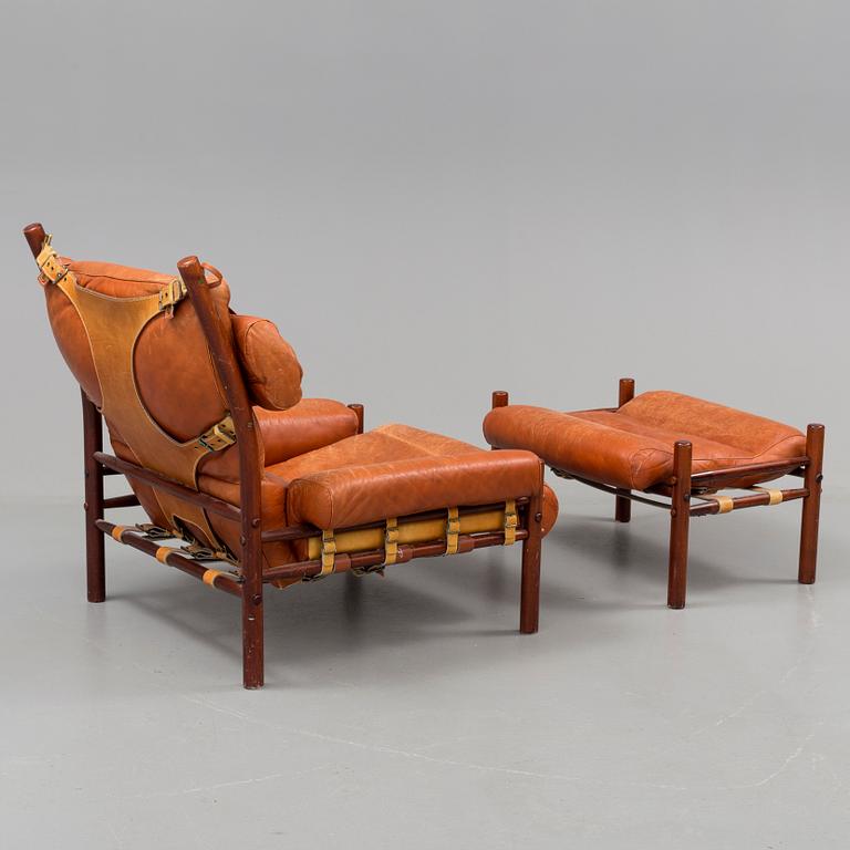 A 1960/70's 'Inca' easy chair and a foot stool by Arne Norell.
