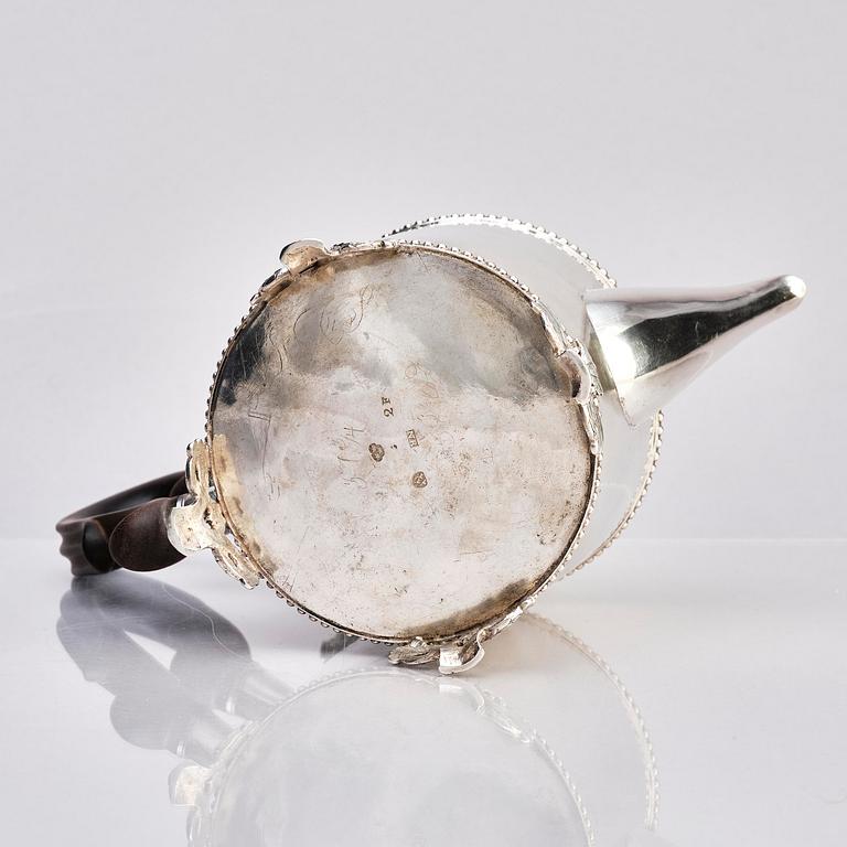 Nils Reetz, tekanna, silver, Umeå 1788. Gustaviansk.