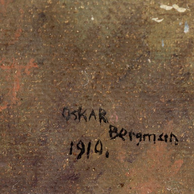 OSKAR BERGMAN, olja på du/papp-pannå, signerad och daterad 1910.