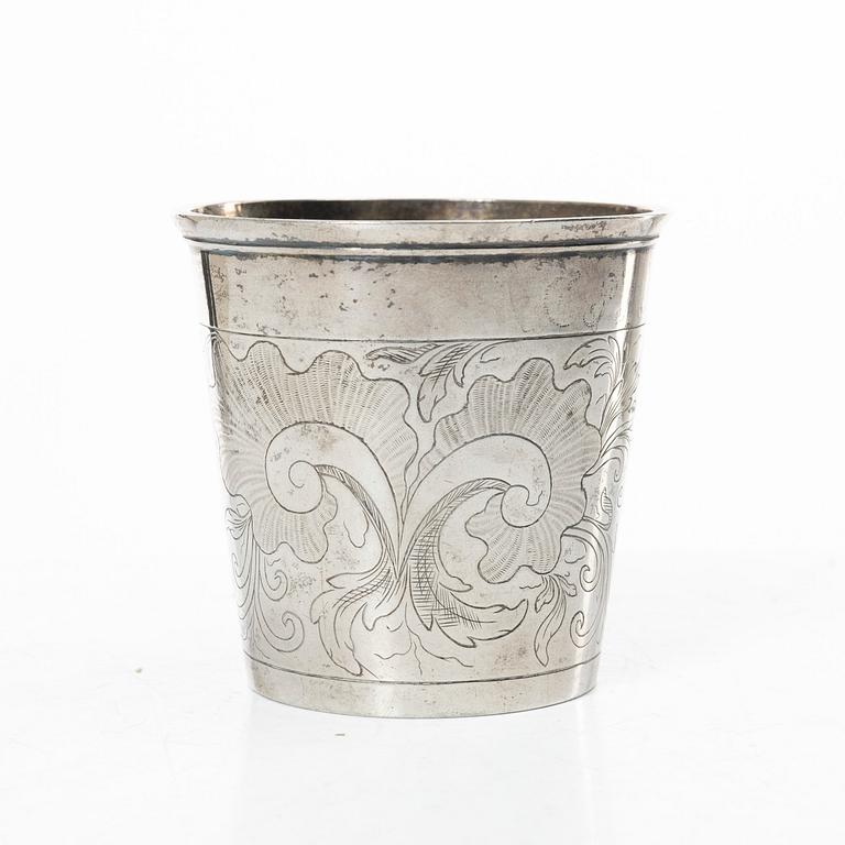 A silver beaker, Northern Europe, 18th century.