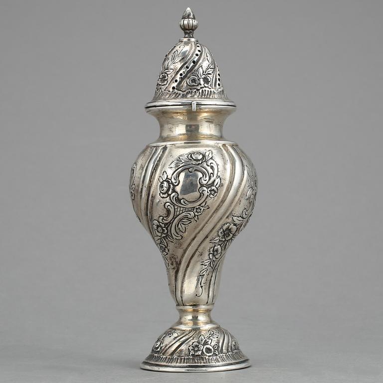 SOCKERRUSKA, silver, rokokostil, Holland, 1800-tal.