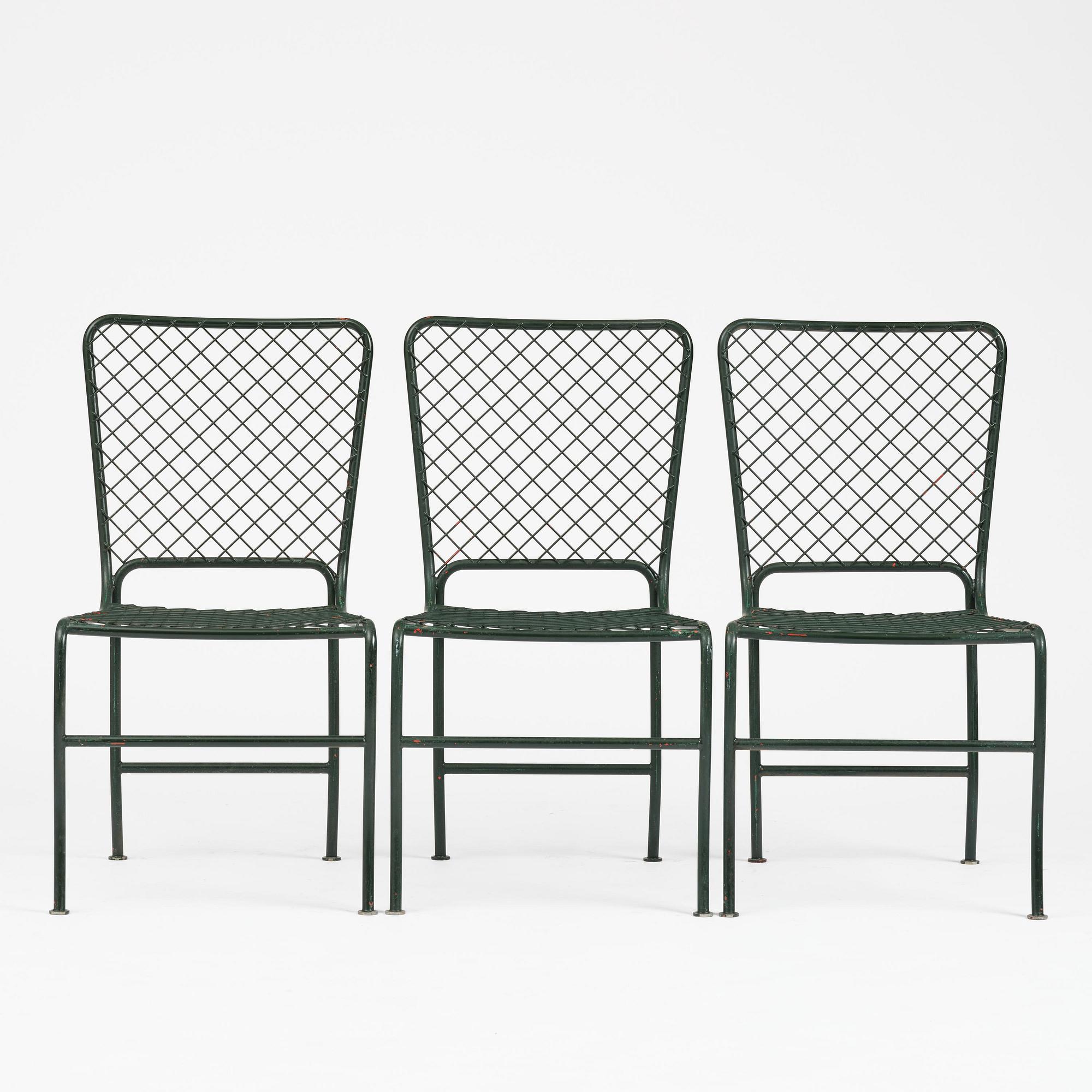 Josef Frank, trädgårdsstolar, nio stycken, modell 591, Firma Svenskt Tenn.