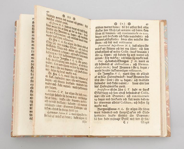 BOK, "En kort berättelse...Looka Hälso-Brunn.." av Eric Victorin, Stockholm 1727.