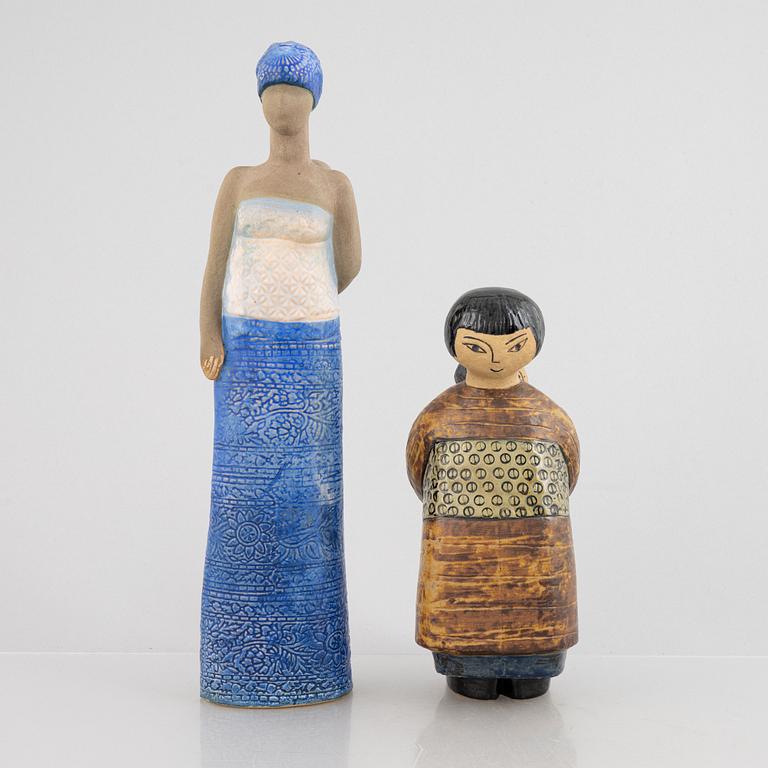 Lisa Larson, two stoneware figurines, including 'Japanska', Gustavsberg and K-Studion.