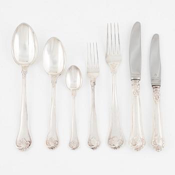 Bestickservis, 42 delar, silver, modell "Sachsisk", Cohr, Danmark.