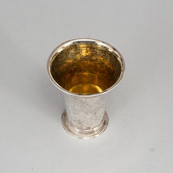 A Swedish 18th century silver beaker, mark of Carl Lemon, Uppsala 1740.