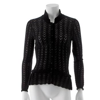 432. LOUIS VUITTON, a black cashmere cardigan.