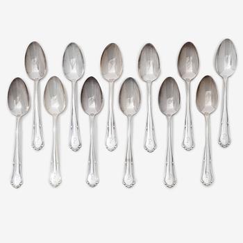 Twelve silver table spoons, model Saga, Skandia, 1946.