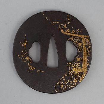 TSUBA, järn, Japan, Edo (1603-1868).