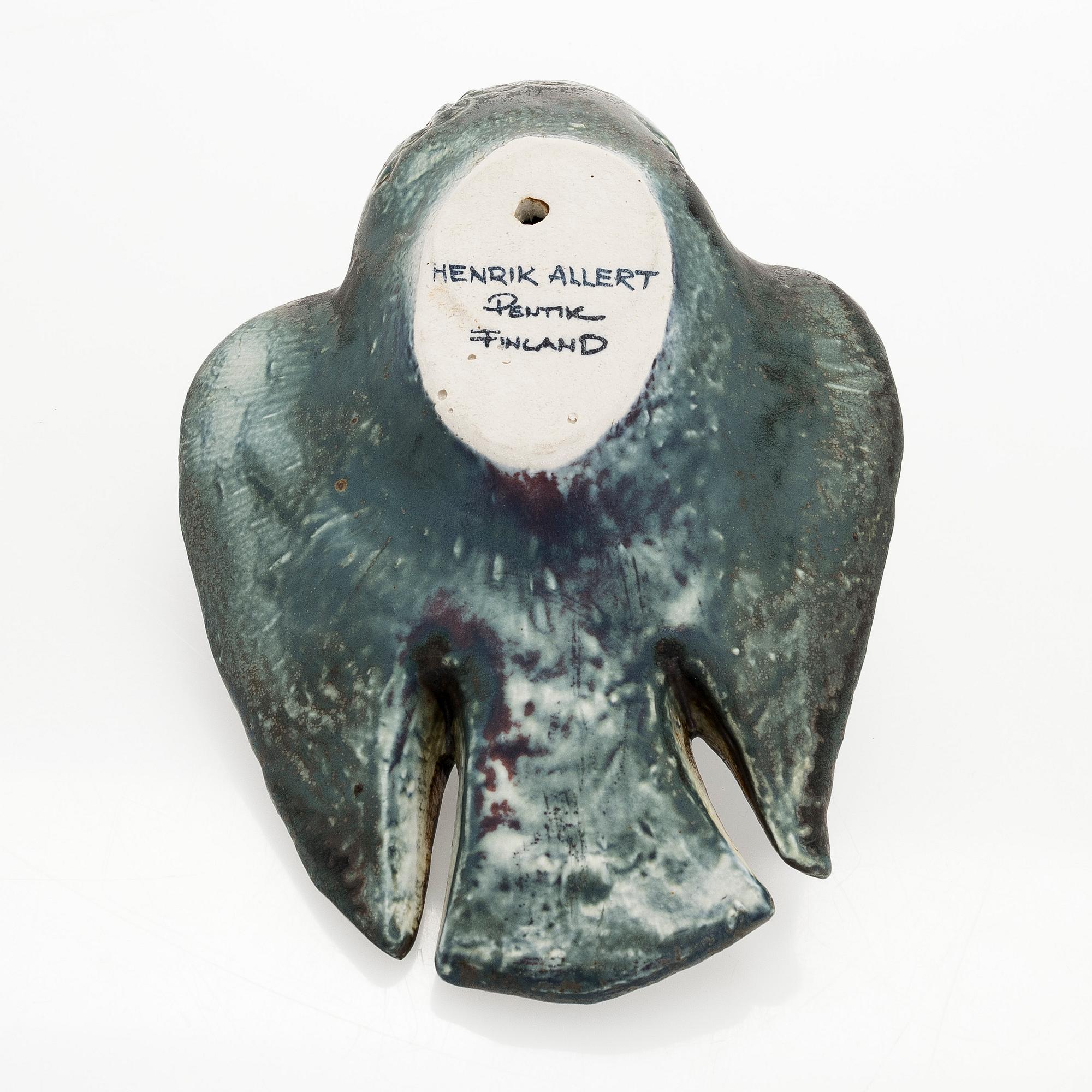 Henrik Allert, sculpture, ceramic, signed Henrik Allert Pentik Finland.