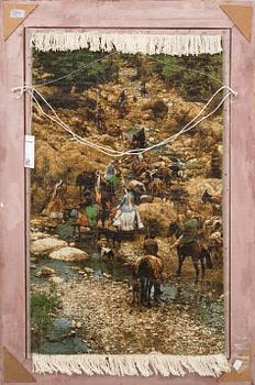 Matta Täbris old/semiantik figural ca 106x68 cm.