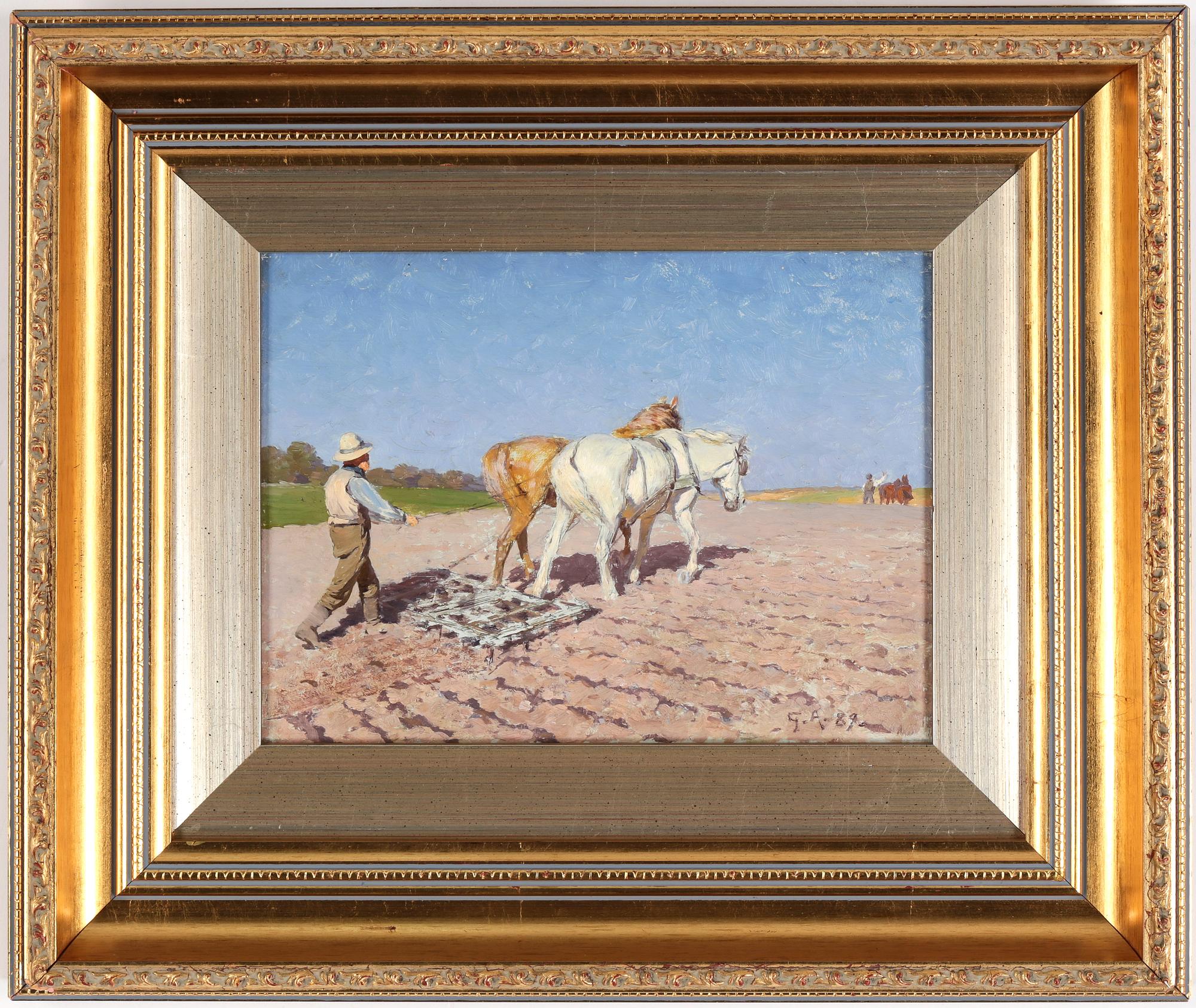 GUSTAF ANKARCRONA, olja på pannå, sigenrad och daterad 1889.