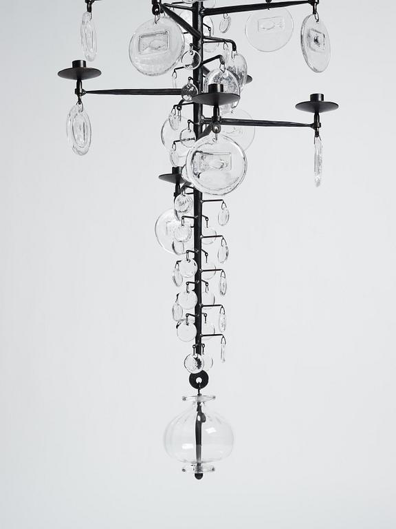 Erik Höglund, a sixteen light chandelier, Boda, Sweden 1960-1970s.