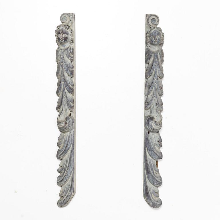 A pair of Baroque decorative elements, 18th Century.