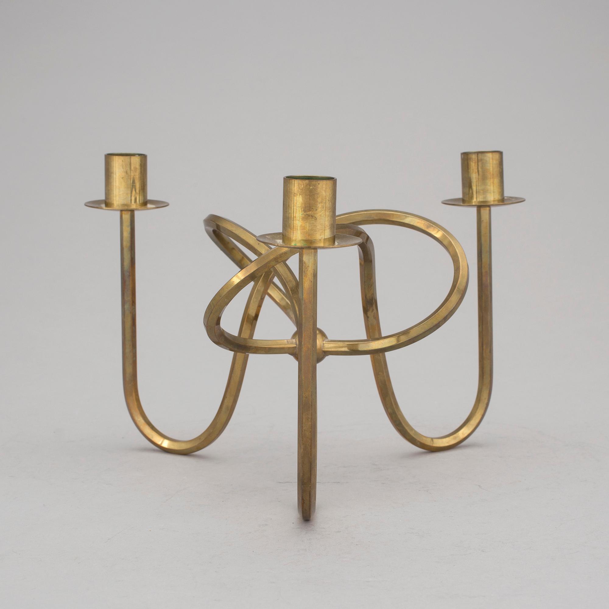 LJUSSTAKE, mässing, "Vänskapsknuten", Josef Frank, Svenskt Tenn.