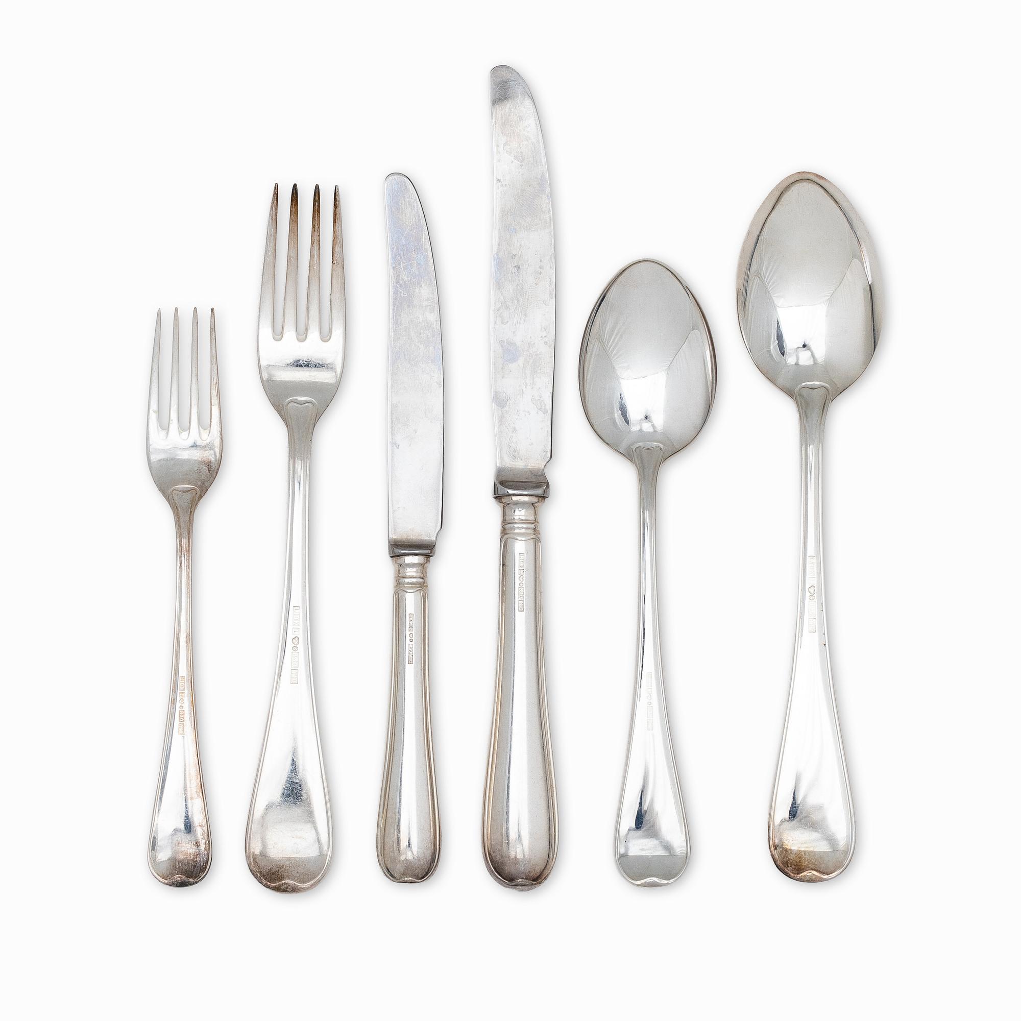 A Swedish silver cutlery set with case, model "Svensk", Lidköpings Matsilver Ab, Lidköping 1997 (60 pieces).