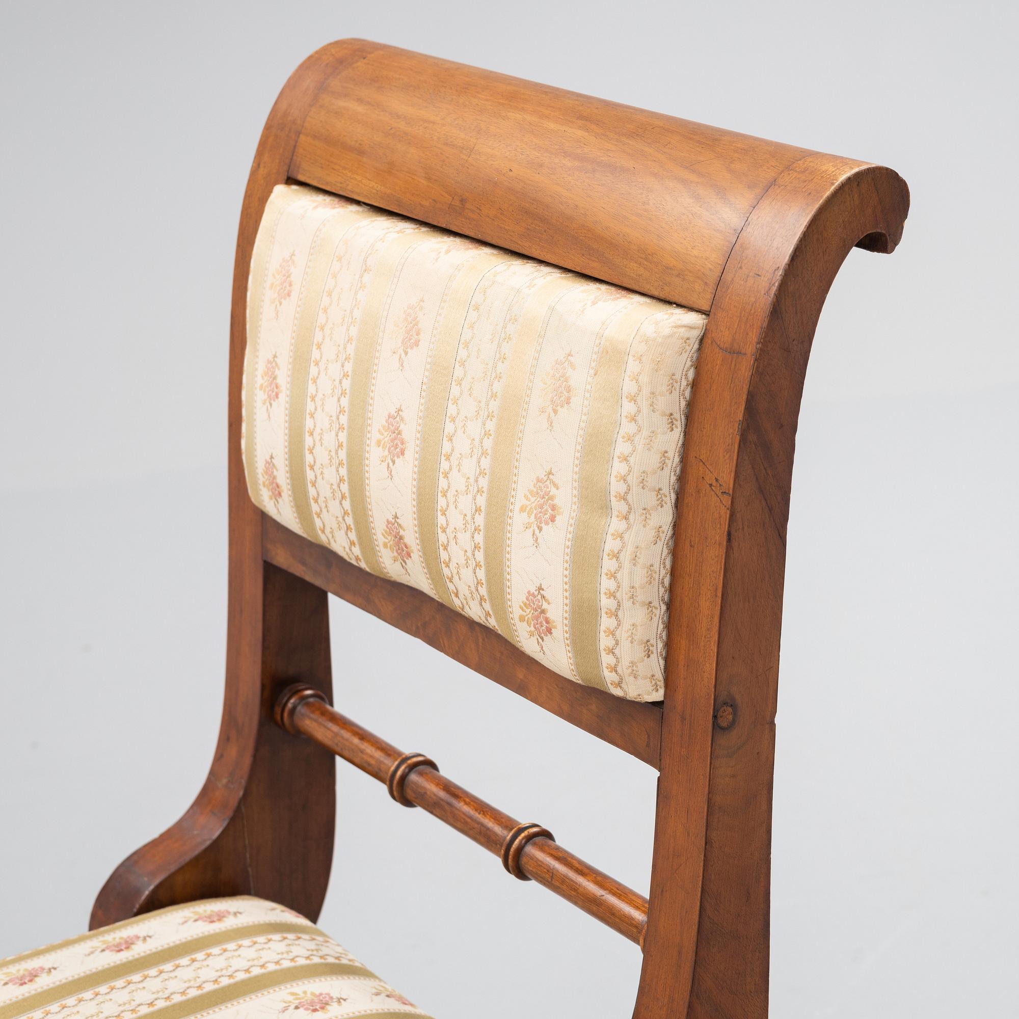 A set of four Swedish Empire chairs, attributed C F Sundvall.
