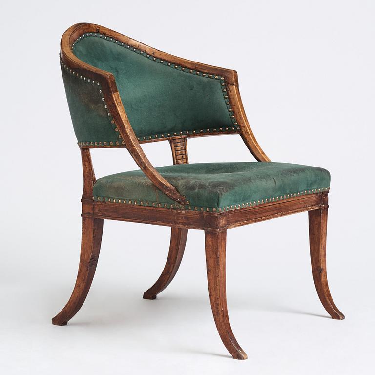 A late Gustavian armchair, late 18th century.