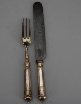 STEKBESTICK, silver samt stål, St.Petersburg, Ryssland  1873. Total vikt 272 g.