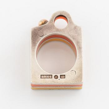 Ring, Bengt Bellander, silver och plast.