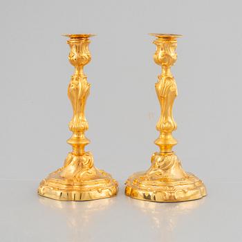 Ljusstakar, ett par, sent 1800-tal, Louis XV-stil.