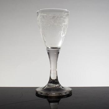 BRÖLLOPSGLAS, glas, daterat 1845.