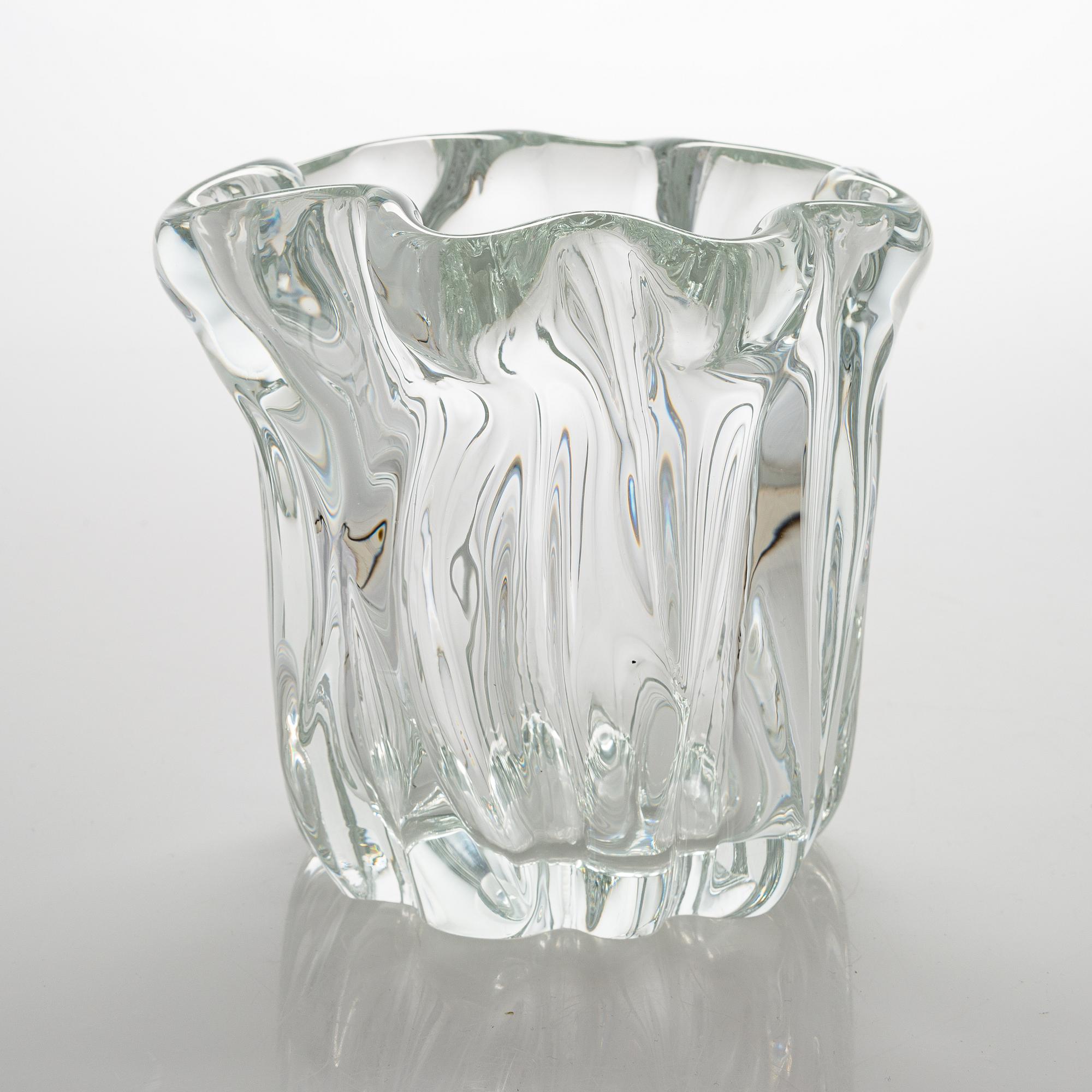 Tapio Wirkkala, maljakko,"Kalvolan kanto", signeerattu Tapio Wirkkala 220/1987.