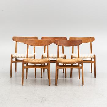 Hans J. Wegner, five "CH-23" chairs, Carl Hansen & Son, Odense, Denmark, 1950's/60's.