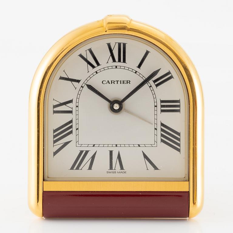 Cartier, Table clock/alarm clock, 75 x 87 mm.