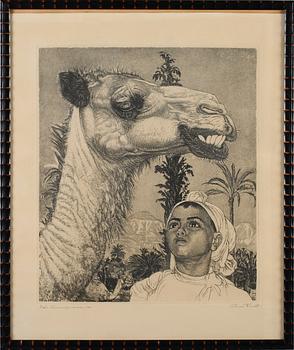 EDUARD WIIRALT, etsning, signerad, daterad 1940.