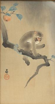 Ohara Koson, "Monkey in persimmon tree" och "Wild Goose in snow".