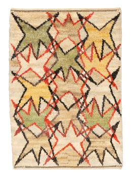 Barbro Nilsson, a carpet, "Stjärnåkra", knotted pile, ca 154,5 x 105-107,5 cm, signed AB MMF BN.