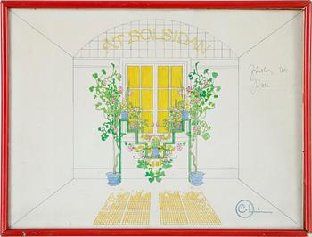 CARL LARSSON, akvarell, Sign CL.