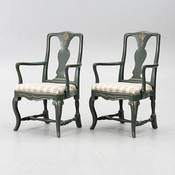 Serving table, as well as armchairs, a pair, Nordiska Kompaniet, 1928.