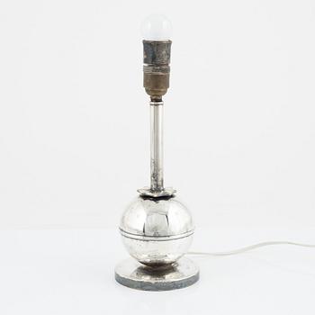 A silver plated table light, 1930's.