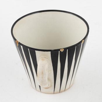 Eugen Trost, eleven coffee cups with three saucers, 'Zebra', Upsala-Ekeby Gefle.