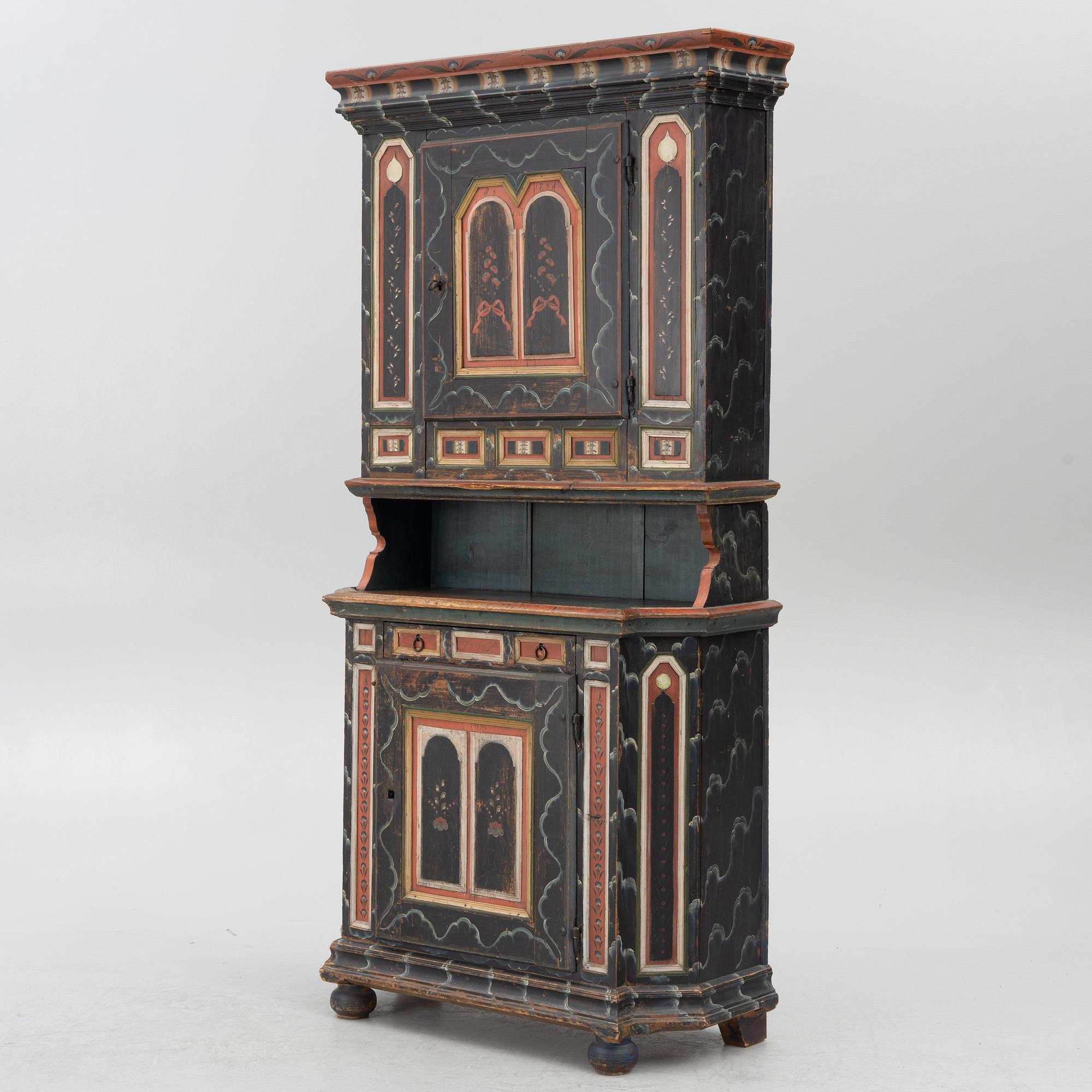 Skänkskåp, allmoge, Järvsö, Hälsingland, märkt 1817.