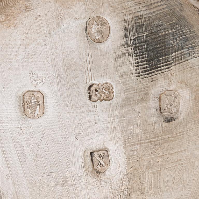 A sterling silver ewer, maker's mark of Robert W Smith, Dublin 1843.