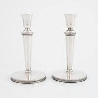 A Pair of Swedish Silver Candlesticks, mark of Eric Råström, Stockholm 1971.