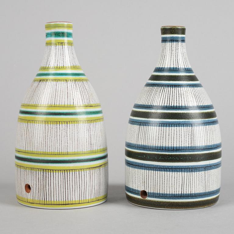 Stig Lindberg, two faience table lamp bases, Gustavsbergs studio.