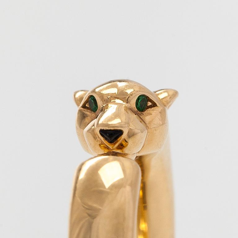 Cartier, ring, "Panthère de Cartier", liten modell, 18K guld, onyx och tsavoriter.