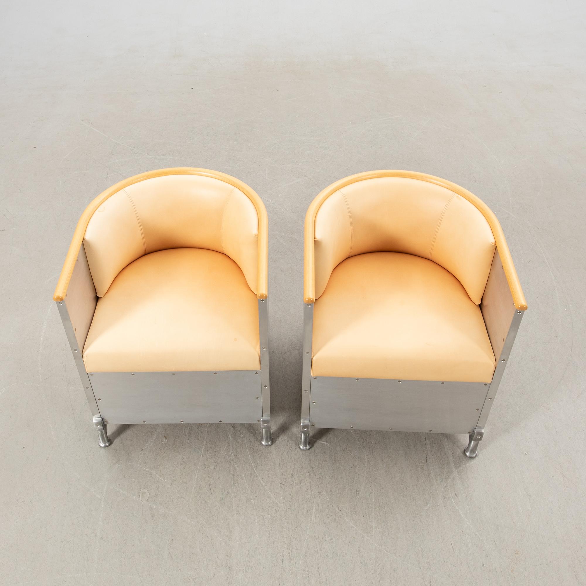 Mats Theselius, Armchairs a pair "Aluminium Chair", for Källemo after 1999.