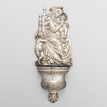 An early 19th century silver Venetian Holy Water bowl.