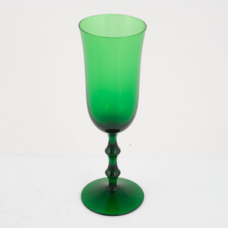 Simon Gate, champagneglas, 14 st "Salut", Orrefors Sandvik, 1900-talets mitt.