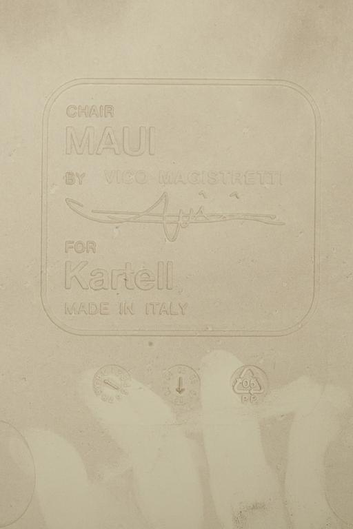 STOLAR, 3 st, "Maui", Vico Magistretti för Kartell, Italien, märkta.