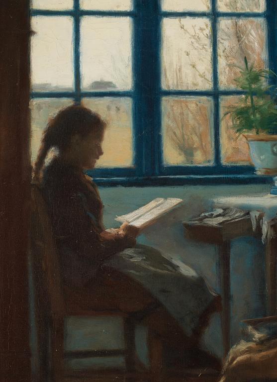 Hans Andersen Brendekilde, Reading by the window.