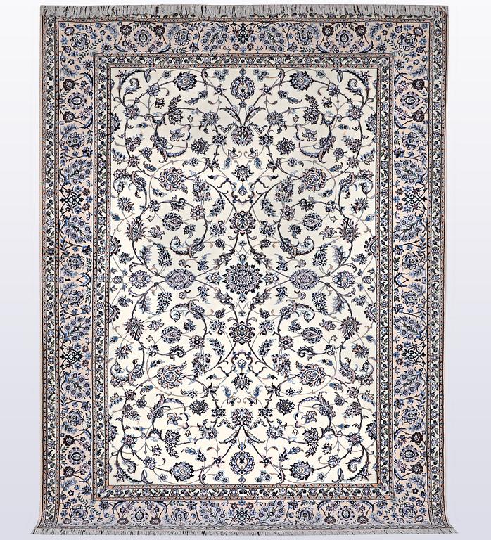 A carpet, Nain, part silk, 6 Laa, ca 301 x 203 cm.