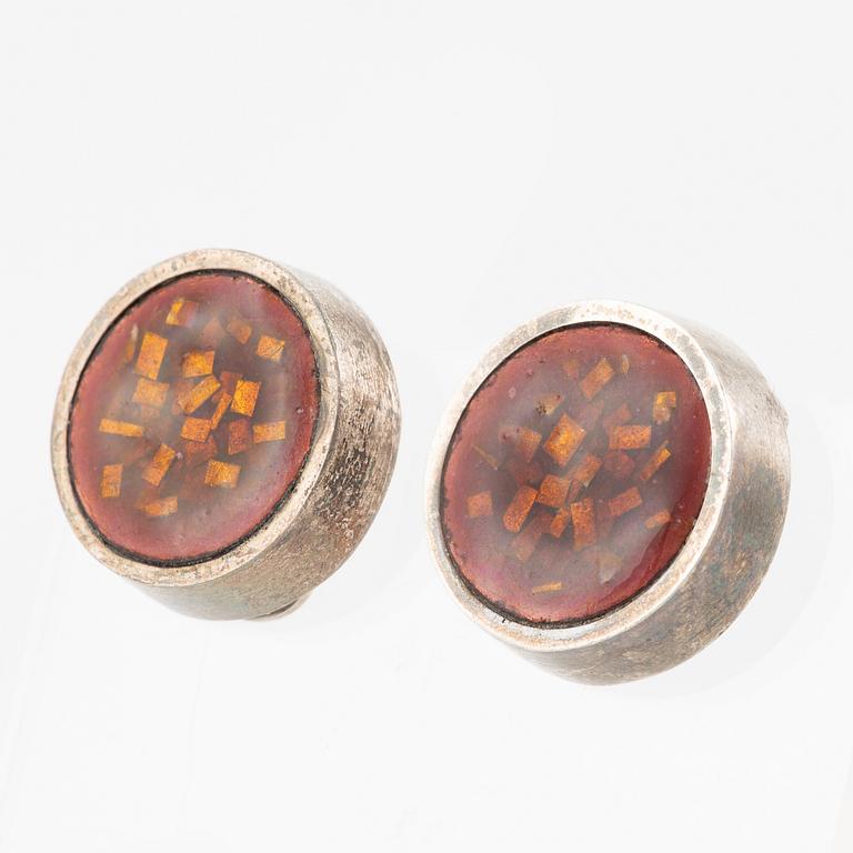 Lars Arby, four pairs of earrings, silver, Gothenburg including 1963 and 1969.