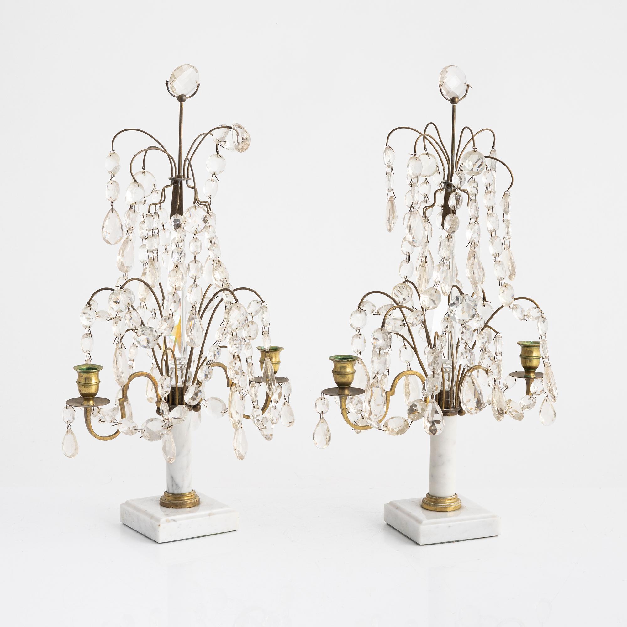 Bordslystrar ett par, 1900-talets första hälft.